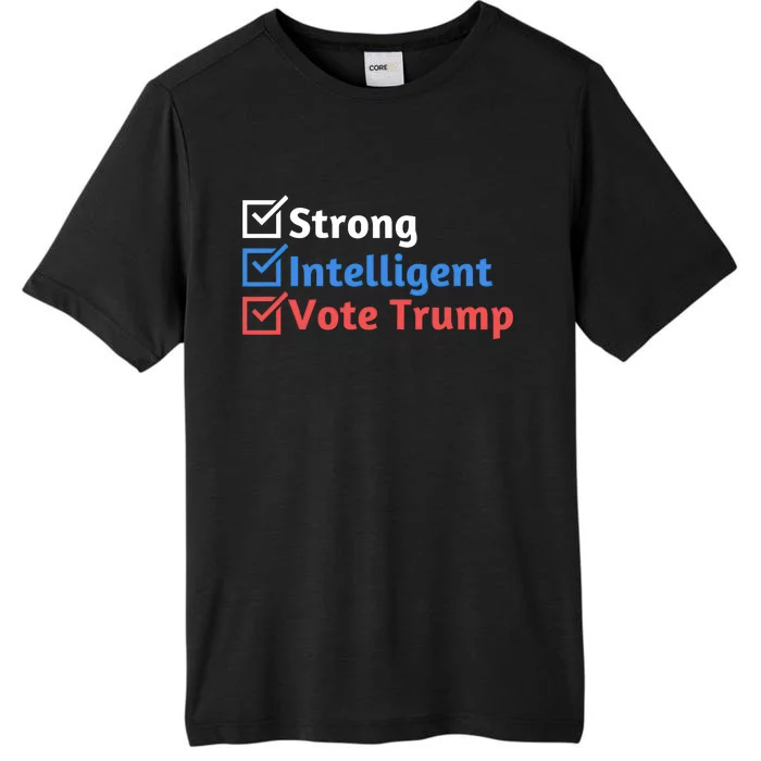 Strong Intelligent Women For Trump Girl Maga Checklist ChromaSoft Performance T-Shirt