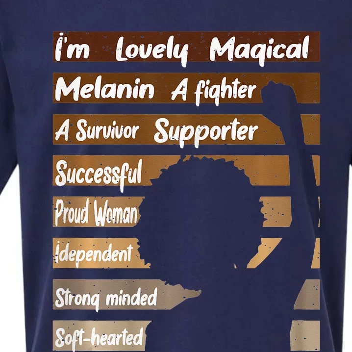 Strong Independent Woman Black History Month BLM Melanin Sueded Cloud Jersey T-Shirt