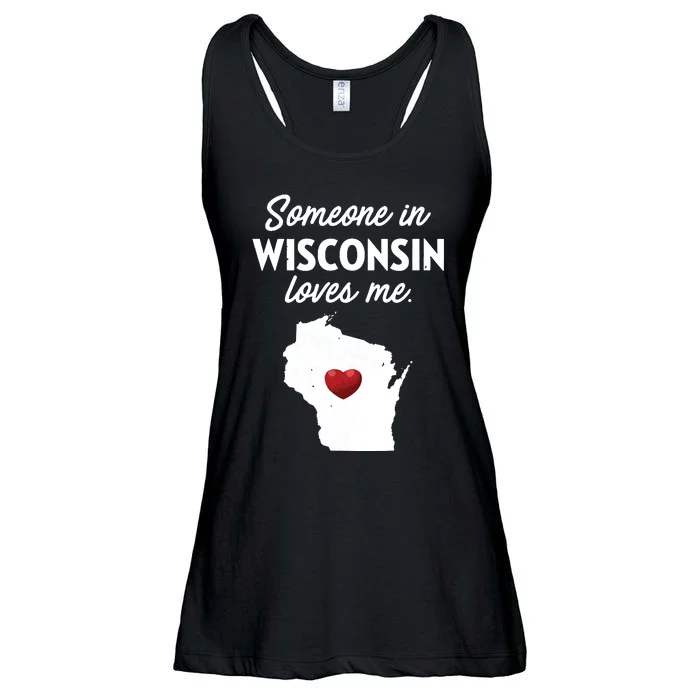 Someone In Wisconsin Loves Me Wisconsin Wi Ladies Essential Flowy Tank