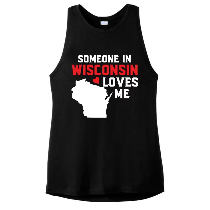 Someone In Wisconsin Loves Me Ladies Tri-Blend Wicking Tank