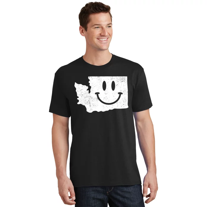 Smiling In Wa Funny Washington Happy Face T-Shirt