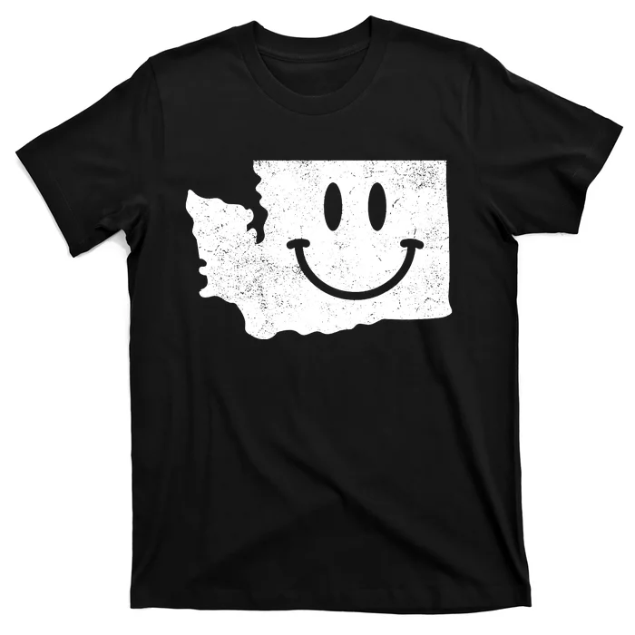 Smiling In Wa Funny Washington Happy Face T-Shirt