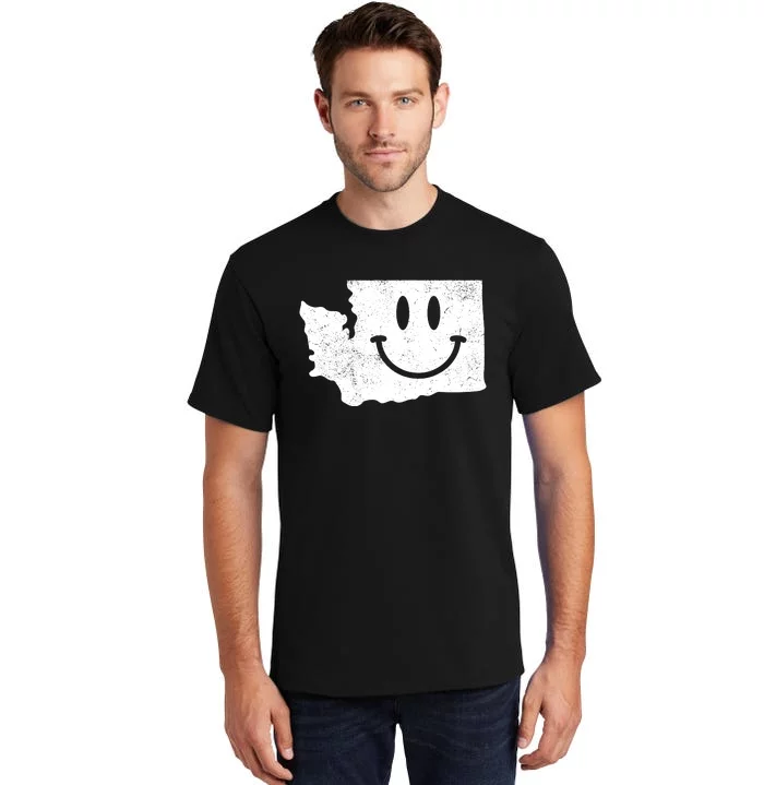 Smiling In Wa Funny Washington Happy Face Tall T-Shirt