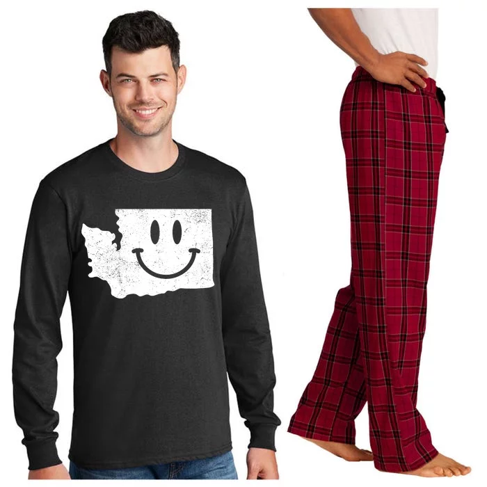 Smiling In Wa Funny Washington Happy Face Long Sleeve Pajama Set