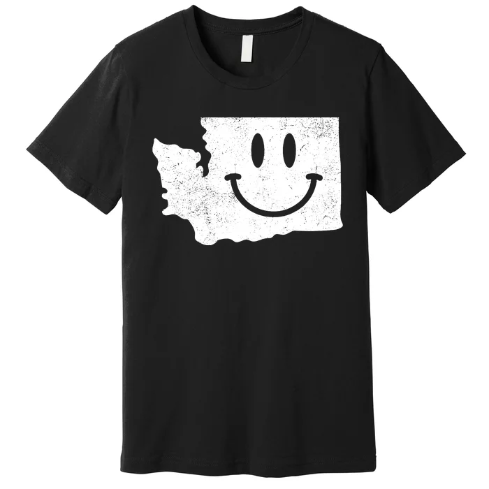 Smiling In Wa Funny Washington Happy Face Premium T-Shirt