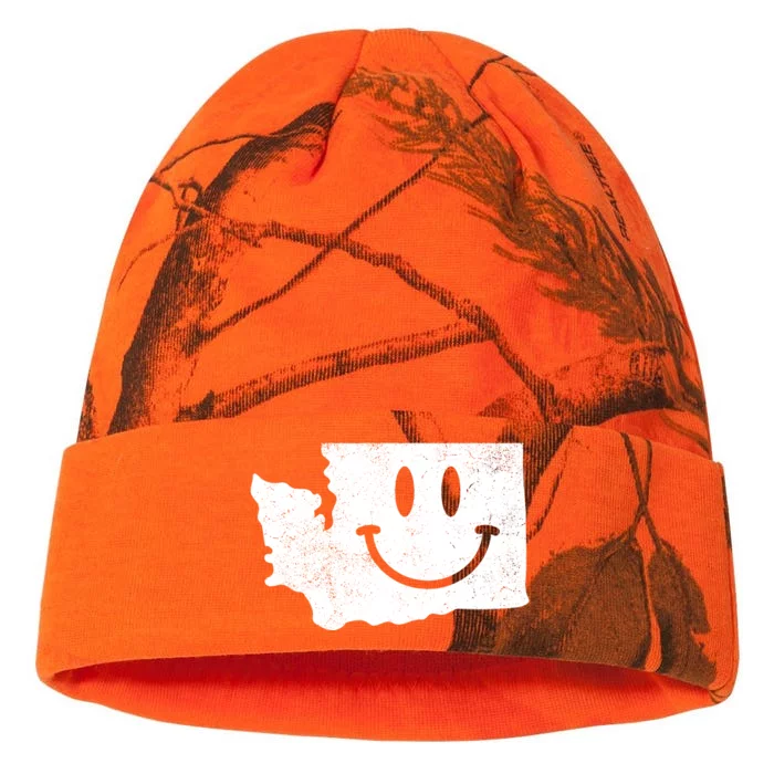 Smiling In Wa Funny Washington Happy Face Kati - 12in Camo Beanie