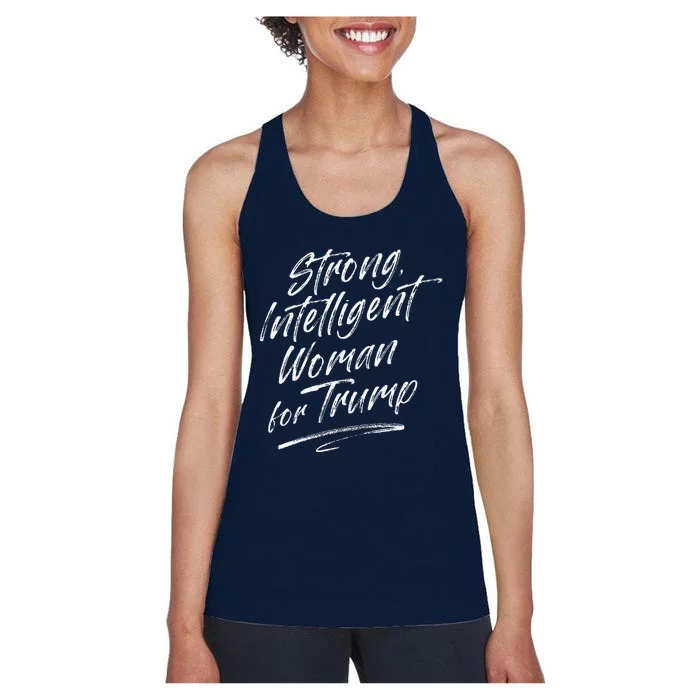 Strong Intelligent Woman Trump 2024 For Women Women's Racerback Tank