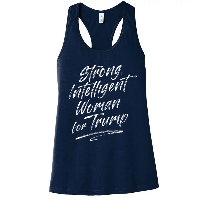 Strong Intelligent Woman Trump 2024 For Women Women's Racerback Tank