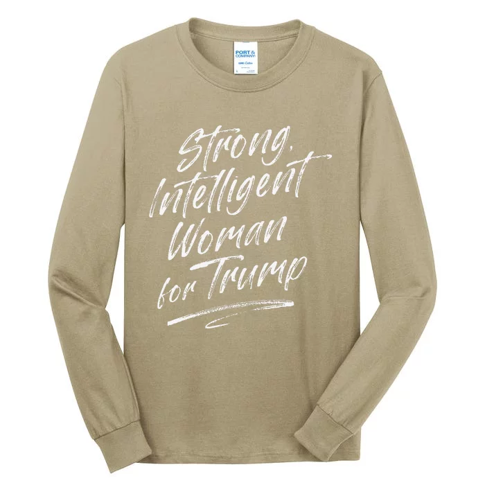 Strong Intelligent Woman Trump 2024 For Women Tall Long Sleeve T-Shirt