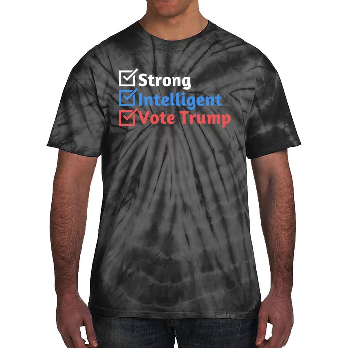 Strong Intelligent Women For Trump Girl Maga Checklist Tie-Dye T-Shirt