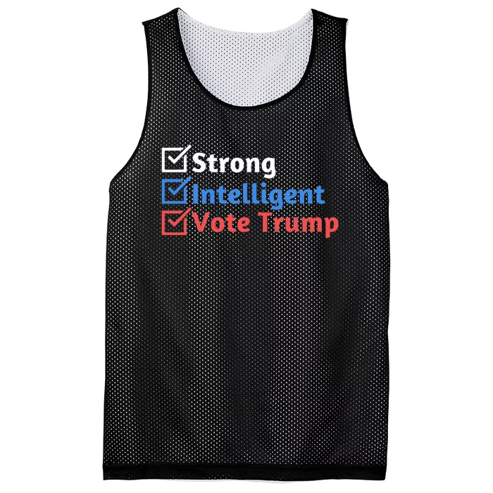 Strong Intelligent Women For Trump Maga Checklist Mesh Reversible Basketball Jersey Tank