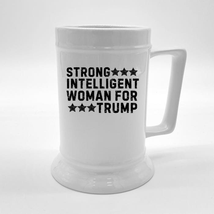 Strong Intelligent Woman For Trump Front & Back Beer Stein