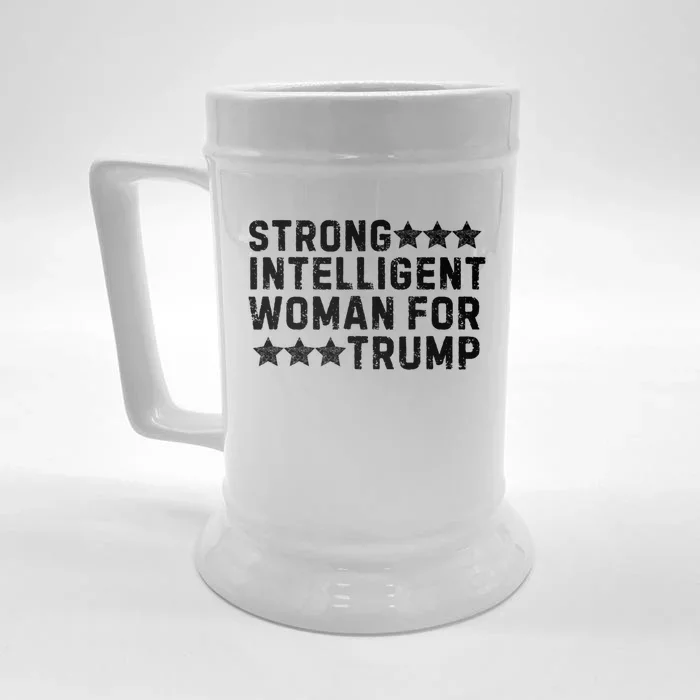 Strong Intelligent Woman For Trump Front & Back Beer Stein