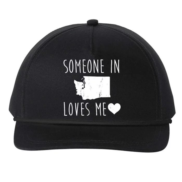 Someone In Washington Wa States Loves Me Heart Souvenir Snapback Five-Panel Rope Hat