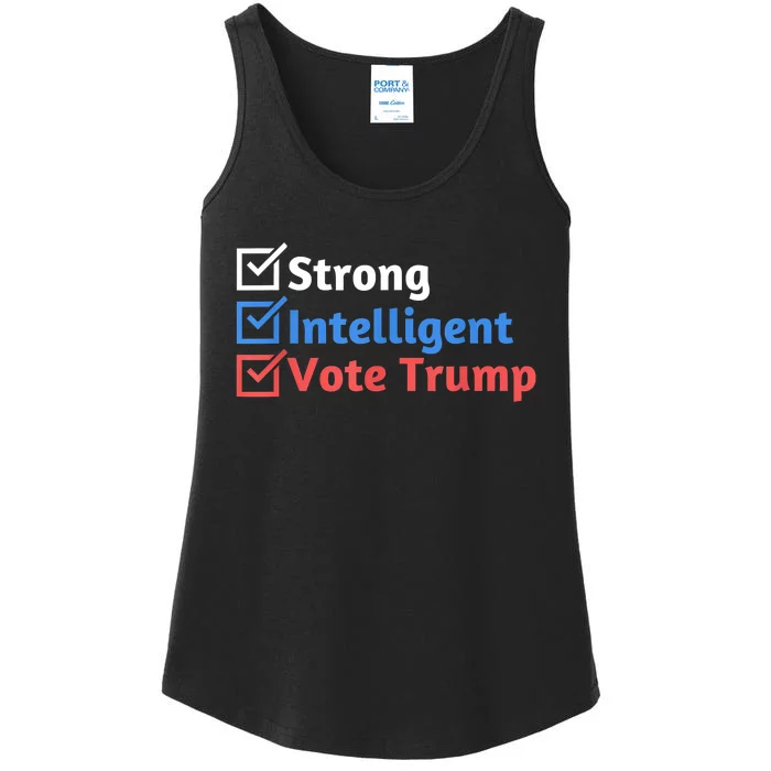 Strong Intelligent Women For Trump Girl Maga Checklist Ladies Essential Tank