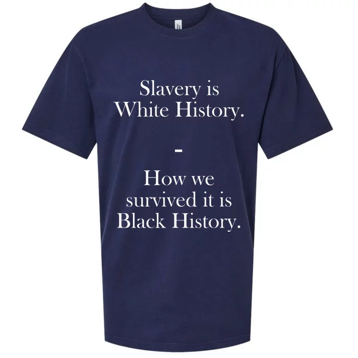 Slavery Is White History How We Survived It Is Black History Sueded Cloud Jersey T-Shirt