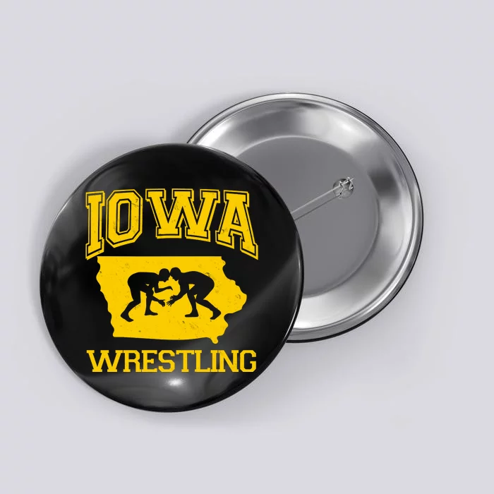 Silhouette Iowa Wrestling Team Wrestler Button