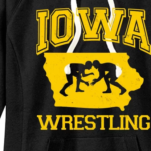 Silhouette Iowa Wrestling Team Wrestler Women's Fleece Hoodie