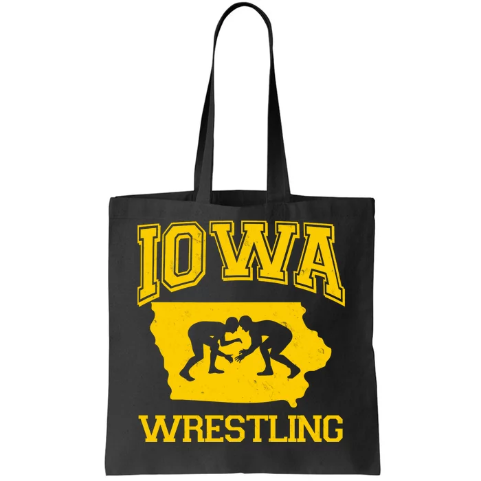 Silhouette Iowa Wrestling Team Wrestler Tote Bag