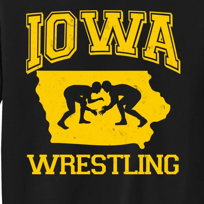 Silhouette Iowa Wrestling Team Wrestler Tall Sweatshirt