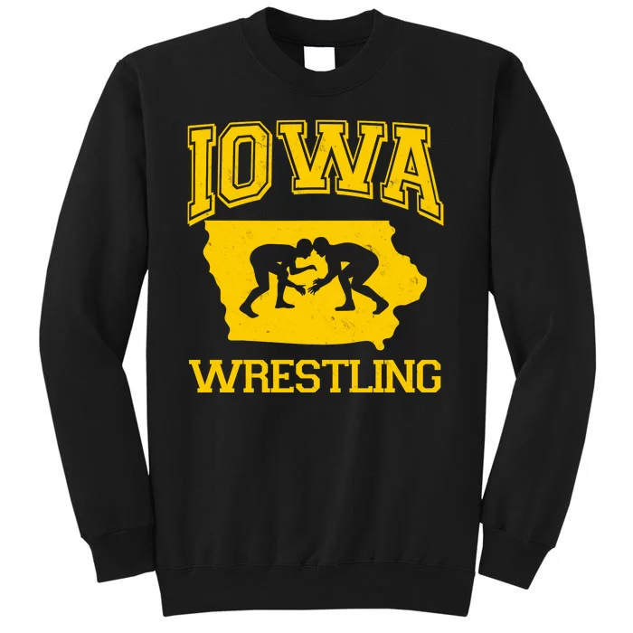 Silhouette Iowa Wrestling Team Wrestler Tall Sweatshirt