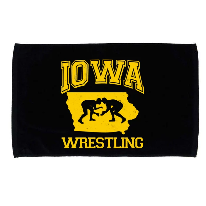 Silhouette Iowa Wrestling Team Wrestler Microfiber Hand Towel