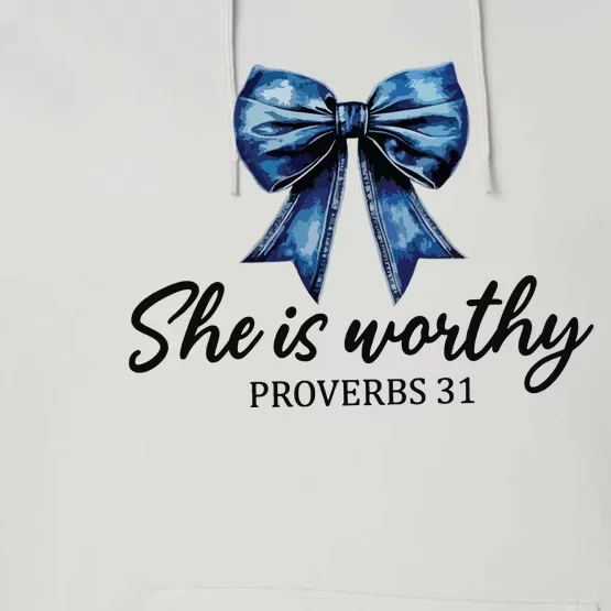 She Is Worthy Bow Performance Fleece Hoodie