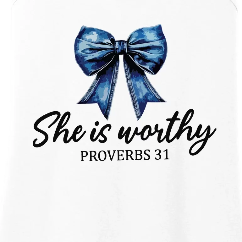 She Is Worthy Bow Ladies Essential Tank