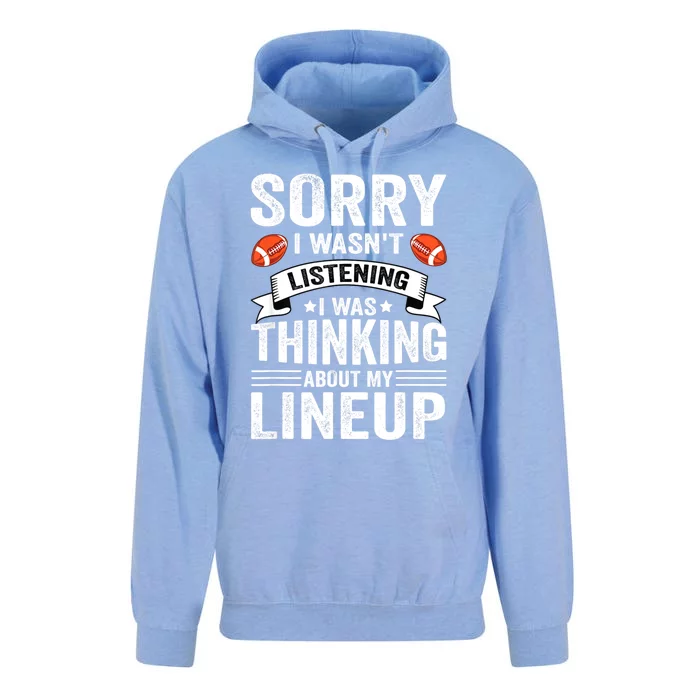 Sorry I Wasn't Listening Football Player Fantasy Football Unisex Surf Hoodie