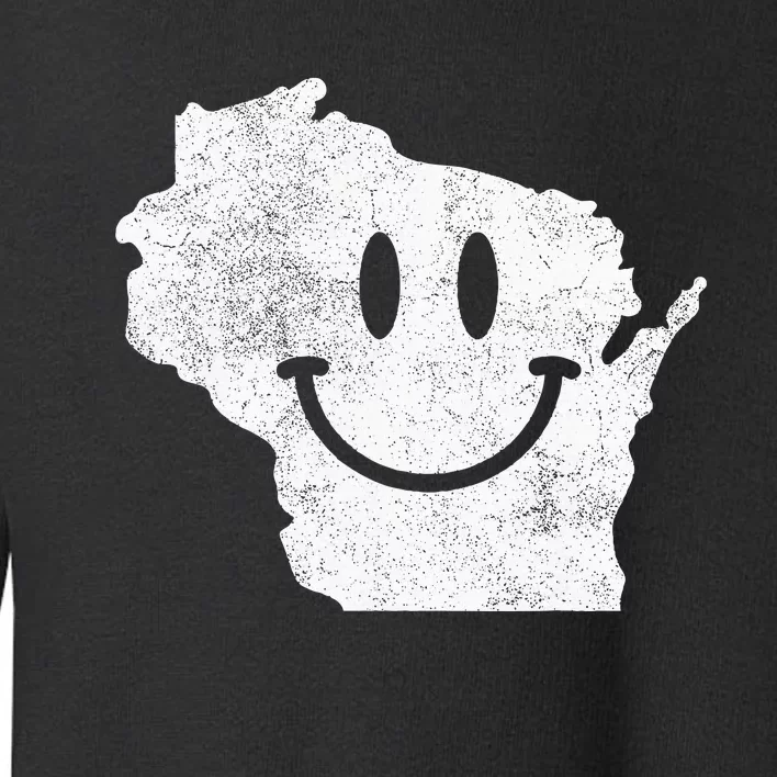 Smiling In Wi – Funny Wisconsin Happy Face Toddler Sweatshirt