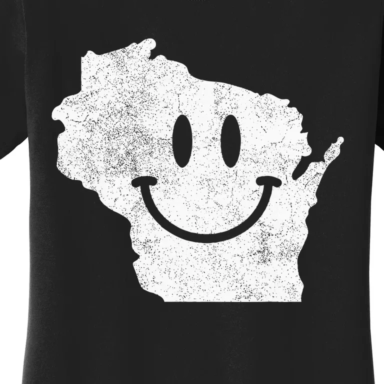 Smiling In Wi – Funny Wisconsin Happy Face Women's T-Shirt