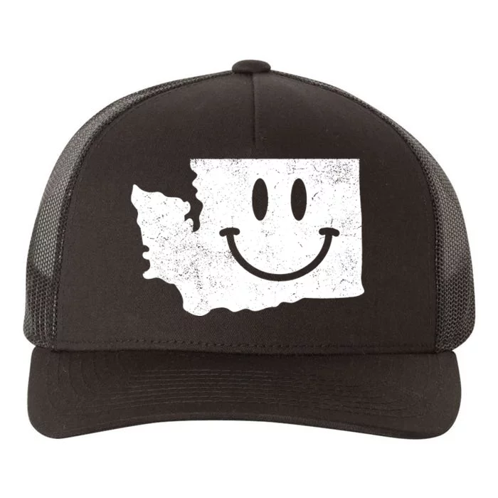 Smiling In Wa Funny Washington Happy Face Yupoong Adult 5-Panel Trucker Hat