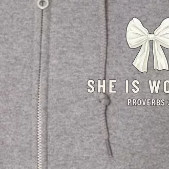 She Is Worthy Bow Full Zip Hoodie