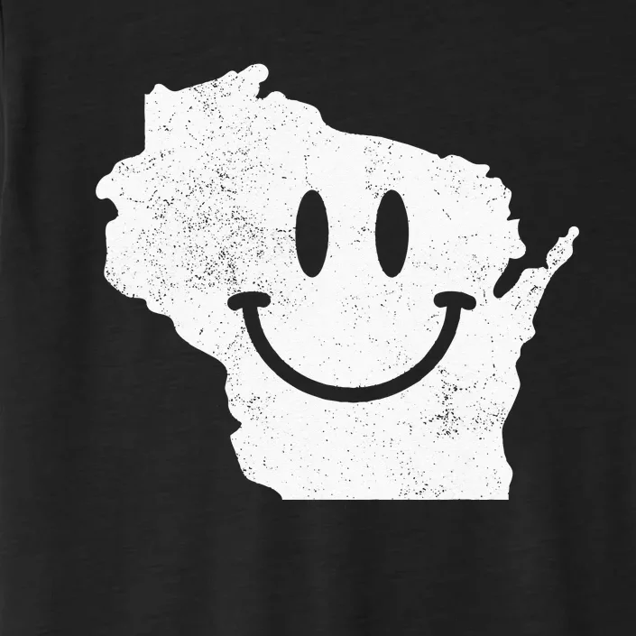 Smiling In WI – Funny Wisconsin Happy Face ChromaSoft Performance T-Shirt