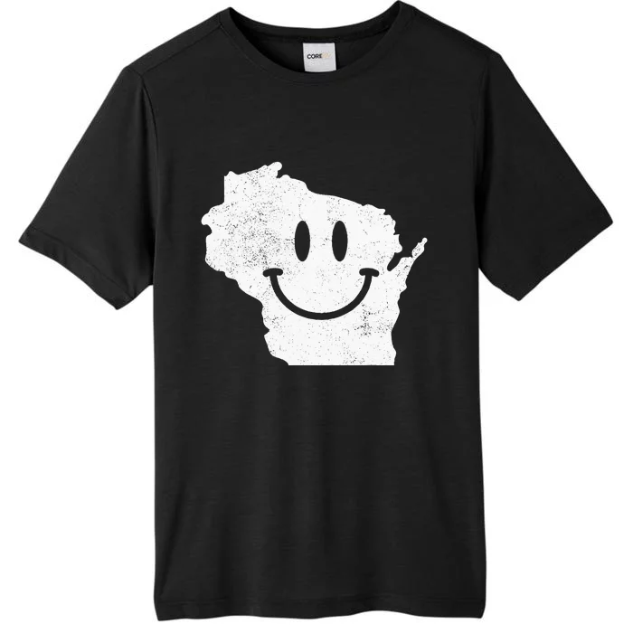 Smiling In WI – Funny Wisconsin Happy Face ChromaSoft Performance T-Shirt