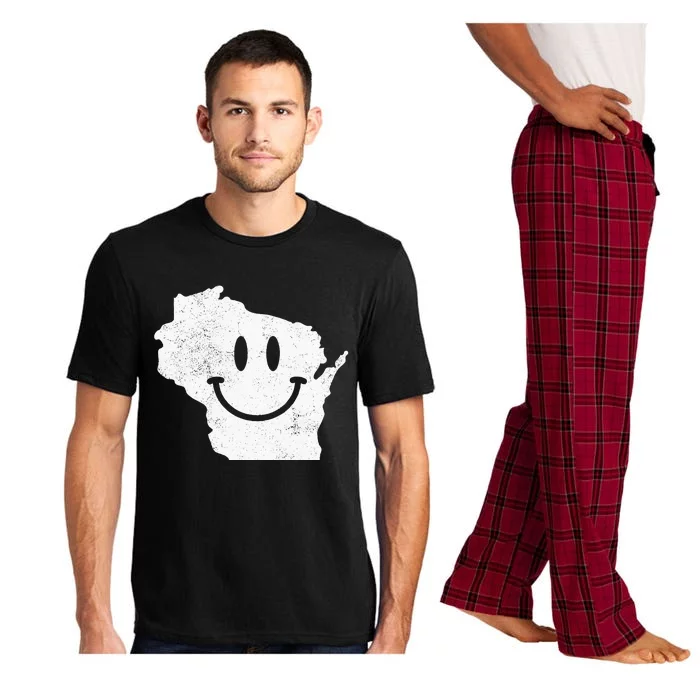 Smiling In WI – Funny Wisconsin Happy Face Pajama Set