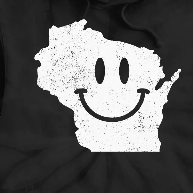 Smiling In WI – Funny Wisconsin Happy Face Tie Dye Hoodie