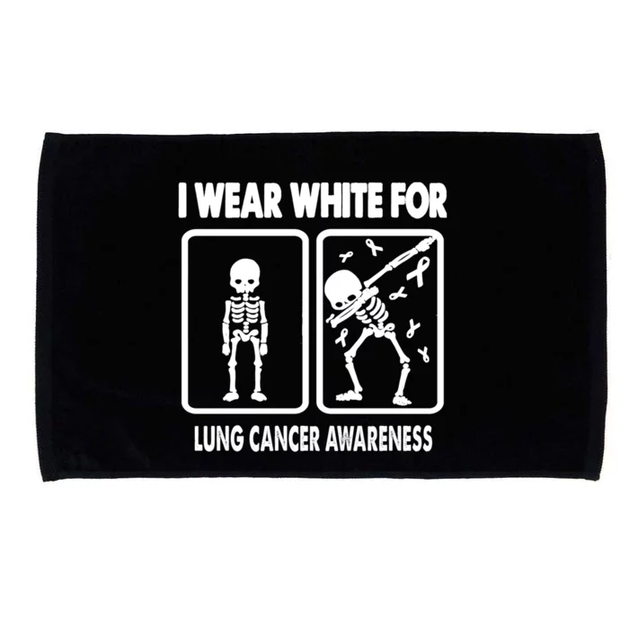 Skeleton I Wear White For Lung Cancer Awareness Funny Gift Microfiber Hand Towel