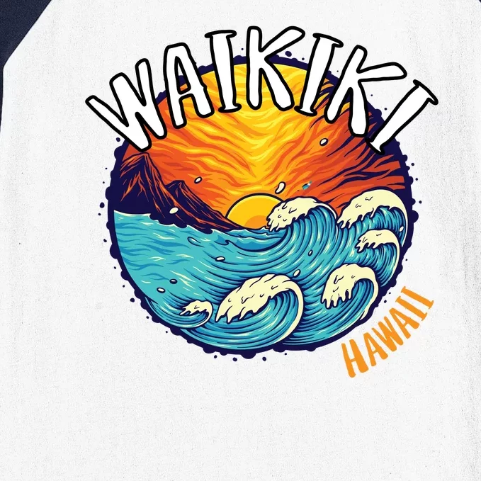 Summer In Waikiki Hawaii Baseball Sleeve Shirt