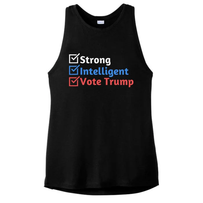 Strong Intelligent Women For Trump Girl Maga Checklist Ladies Tri-Blend Wicking Tank