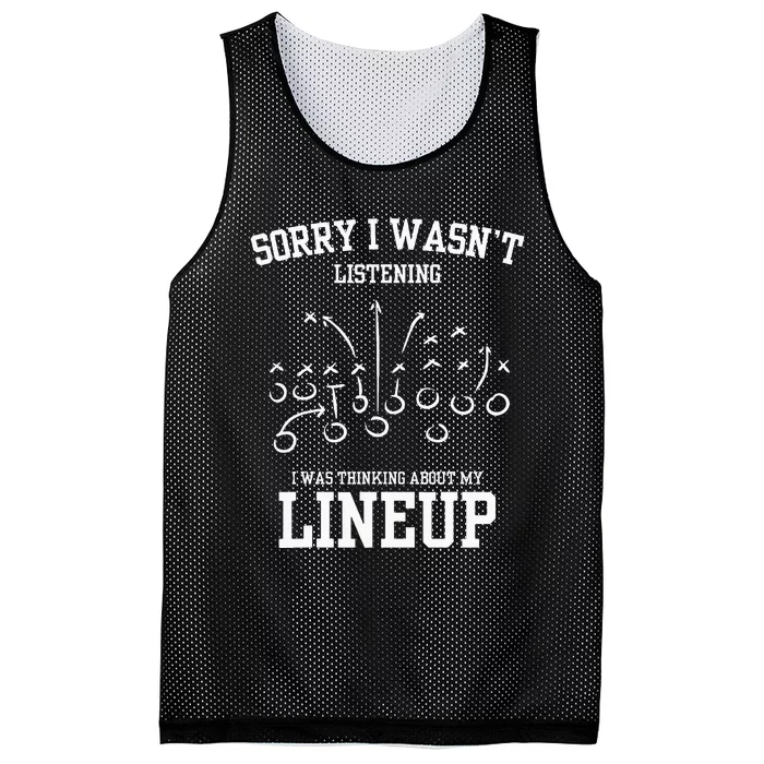 Sorry I Wasnt Listening Thinking Lineup My Fantasy Football Mesh Reversible Basketball Jersey Tank