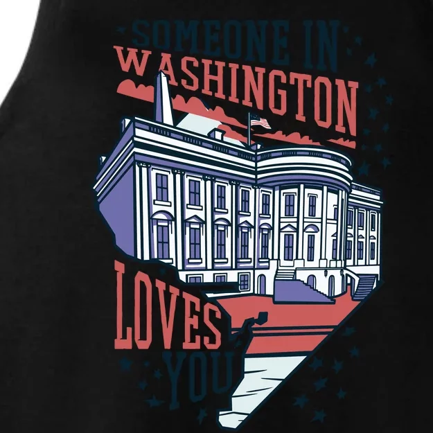 Someone In Washington Loves You Gift Ladies Tri-Blend Wicking Tank