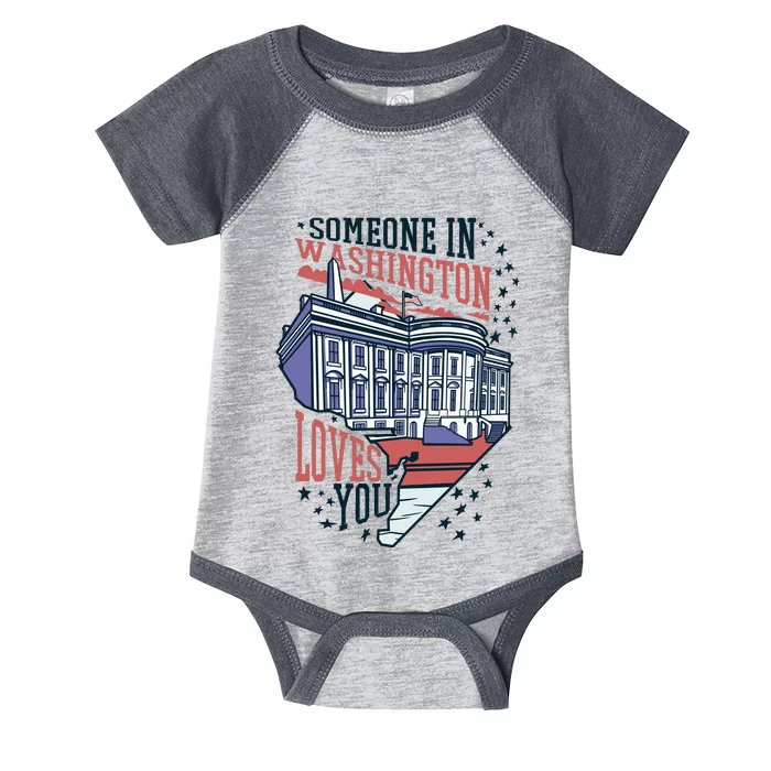 Someone In Washington Loves You Gift Infant Baby Jersey Bodysuit