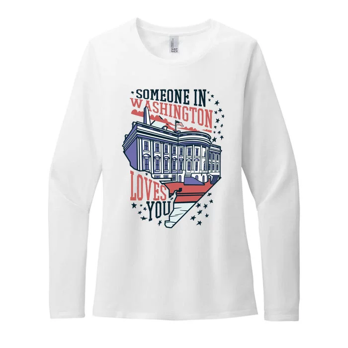 Someone In Washington Loves You Gift Womens CVC Long Sleeve Shirt