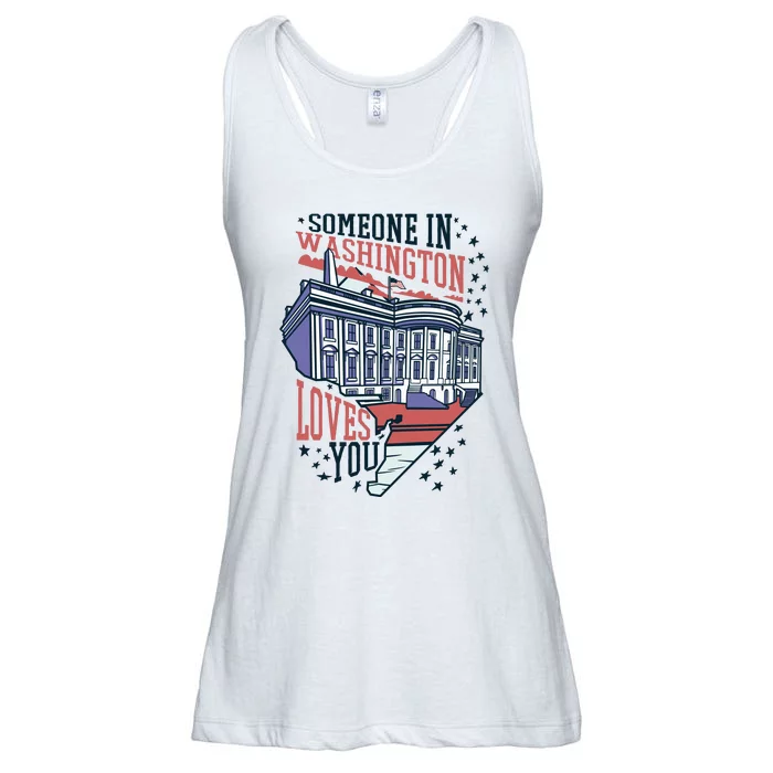 Someone In Washington Loves You Gift Ladies Essential Flowy Tank