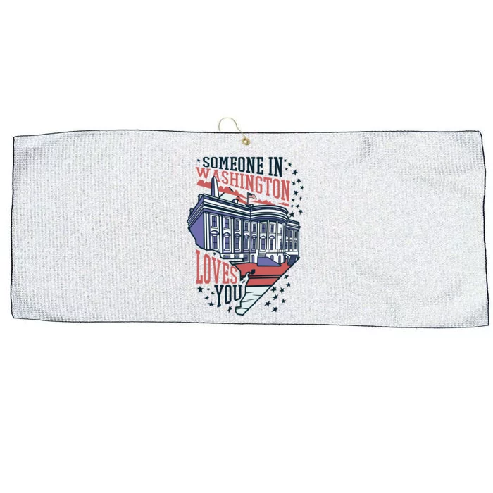 Someone In Washington Loves You Gift Large Microfiber Waffle Golf Towel