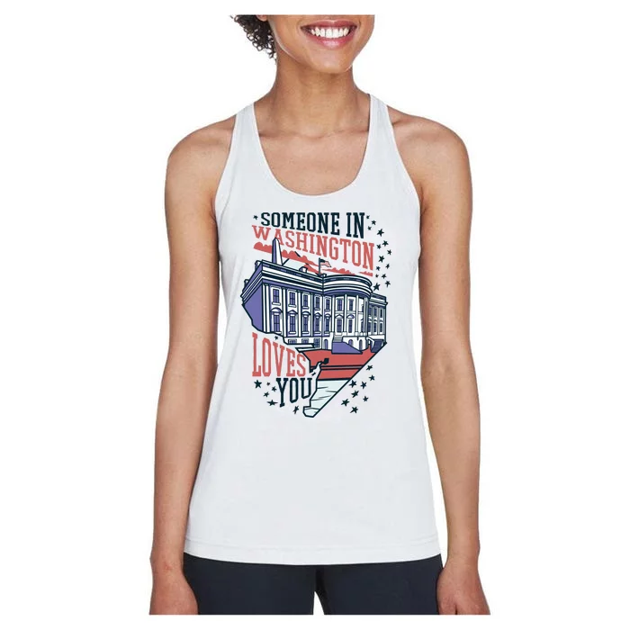 Someone In Washington Loves You Gift Women's Racerback Tank