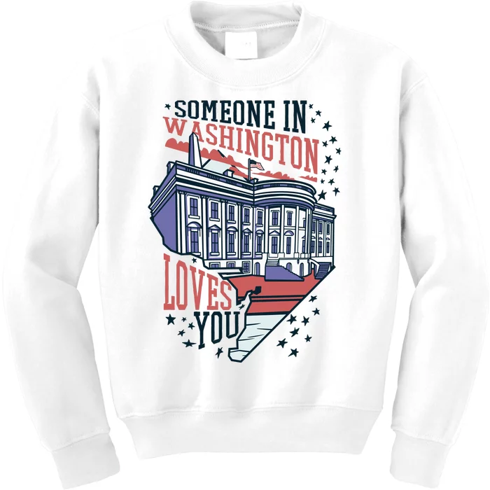 Someone In Washington Loves You Gift Kids Sweatshirt