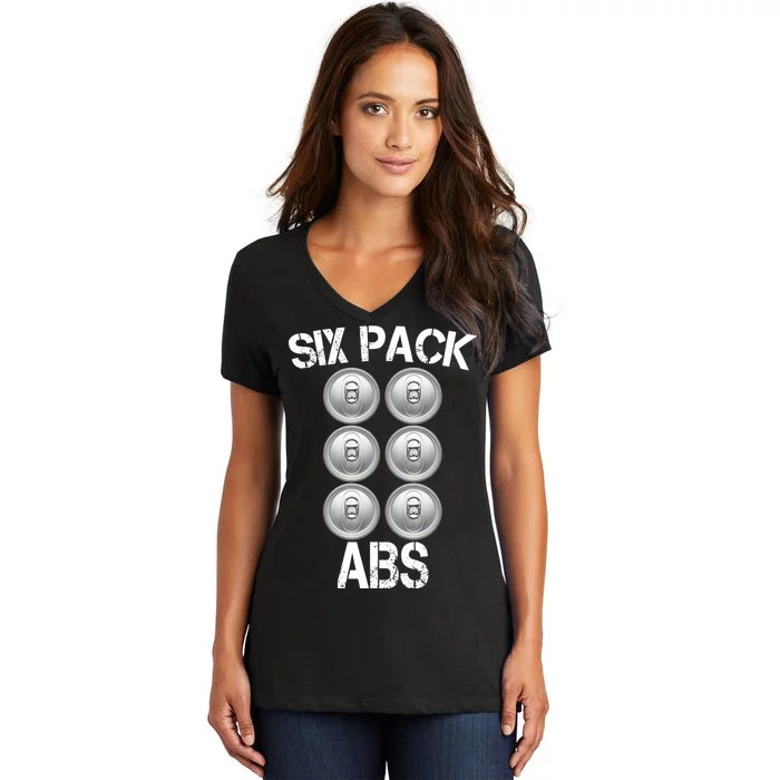 Six Abs Beer Women's V-Neck T-Shirt