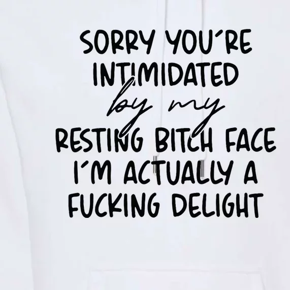 Sorry If Youre Intimidated By My Resting Bitch Face Funny Premium Hoodie